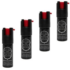 POLICE MAGNUM 4 pack .50 oz pepper spray self defense safety lock OC protection