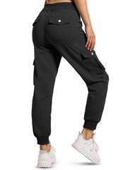 Enaisyl Hiking Pants for Women Water Resistant with Pockets Large, Black