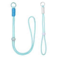 1Set Heavy Duty Paracord Keychain Lanyard for Keys , Blue/Light Blue