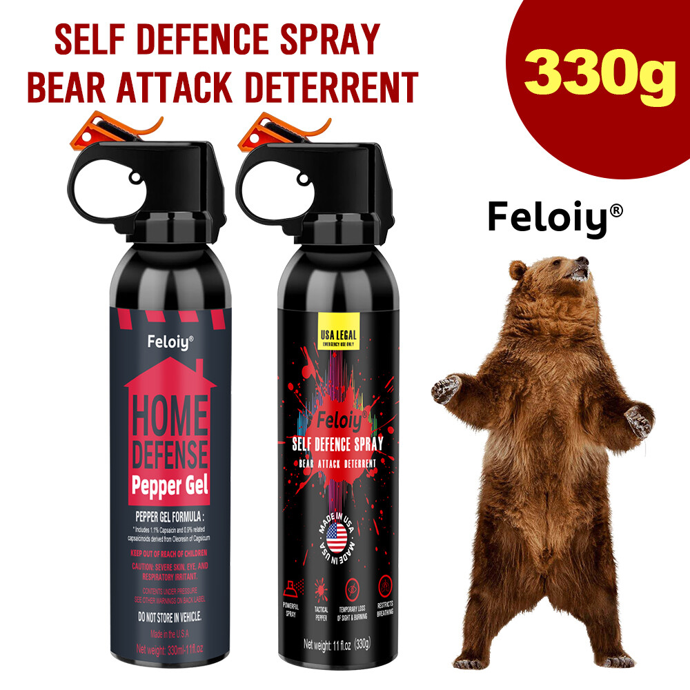 2 Pack Feloiy 11 Ounce Bear Spray Deterrent Max Strength 30 ft New