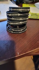 5 Barbed Wire Thin Silver Gray Line Wristband Corrections Officers