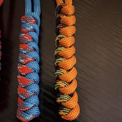 Braided Paracord Zipper Pull Loop Lanyards, 4 Pack Multicolor Nylon 3in