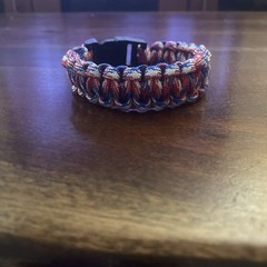 Red White And Blue Paracord Bracelet Large 9 1/2 Inches