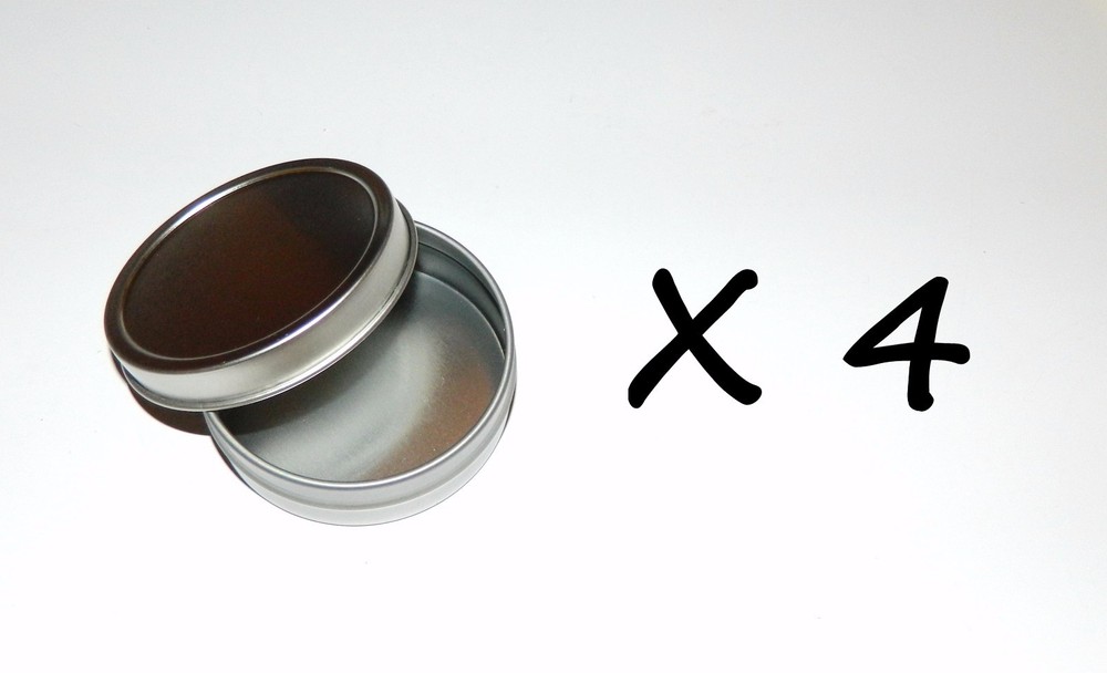 4 X 2 oz Round Shallow Survival Tin Can With Slip Top Lid – Can Be Used 4 Crafts