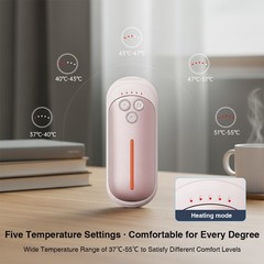2PCS In/Outdoor Pocket Rechargeable Hand Warmers 5 Heating LED/SOS/Strobe Gift