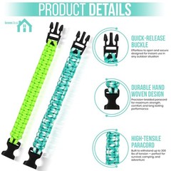12-Pack Paracord Survival Bracelets Quick-Release Clip