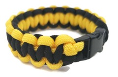 Paracord Bracelet 550 Two-Tone Black/Yellow Survival Tactical 3/8″ Buckle