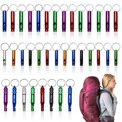 36 PCS Extra Loud Aluminum Whistle with Key Chain, 3 Sizes Emergency Situatio…