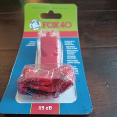 Fox 40 Classic Marine Orange Safety Whistle 115 dB Pealess With Lanyard BinA