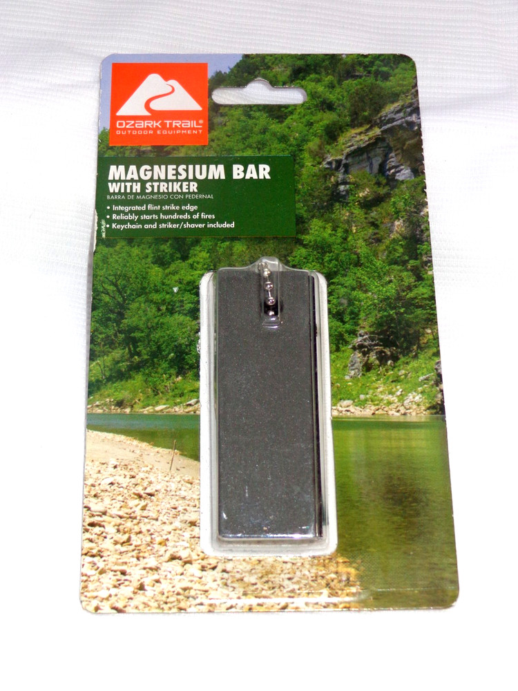 Ozark Trail Magnesium Bar With Striker Fire Stater Aid Hunting Fishing Camping