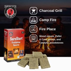 Quick Lighting Firelighting Squares for Indoor and Outdoor Use Pack of 24