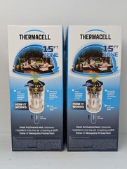 2 Thermacell Patio Shield Mosquito Repellers, 2 Fuel Cartridge, 6 Repellent Mats