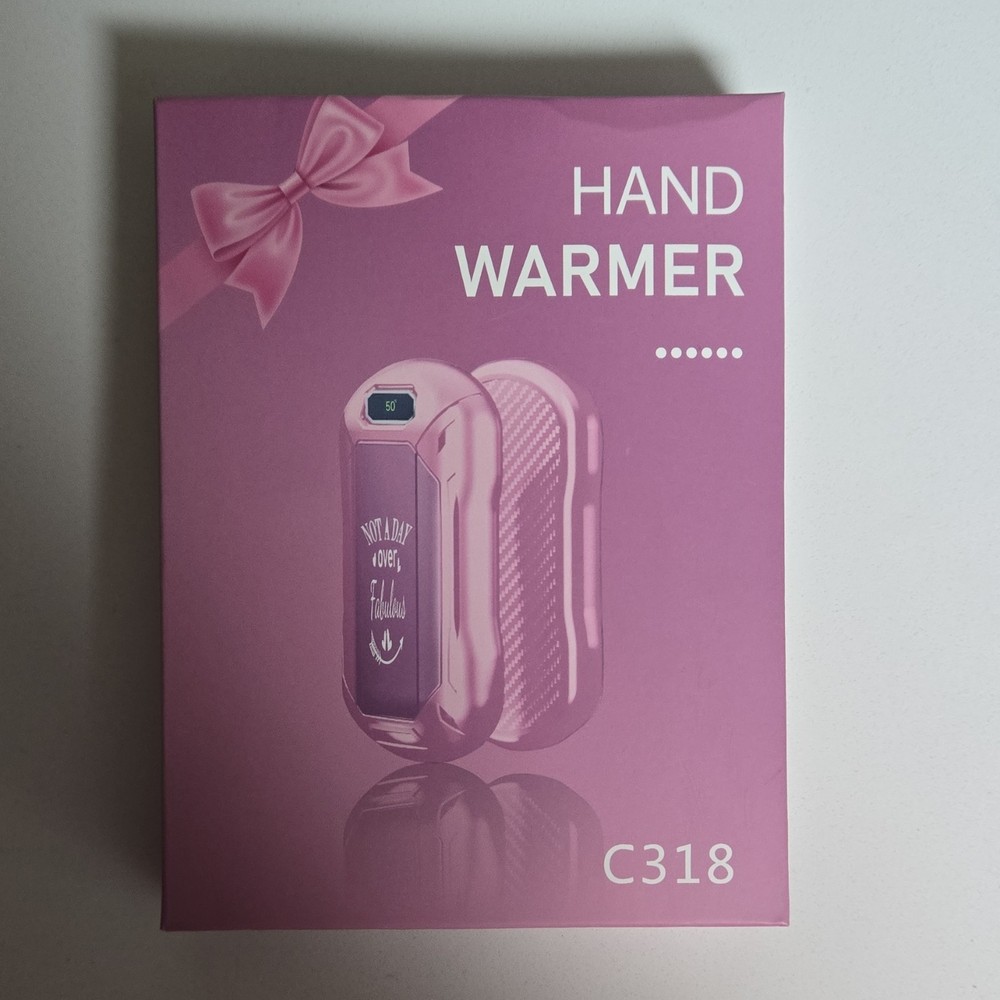 Yinhu C318 Electric Hand Warmer 2 Pack Pink, Rapid Heating, Adjustable Temp