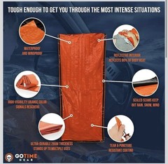 Go Time Gear Life Tent & Life Bivy Survival Kit Waterproof Windproof Orange