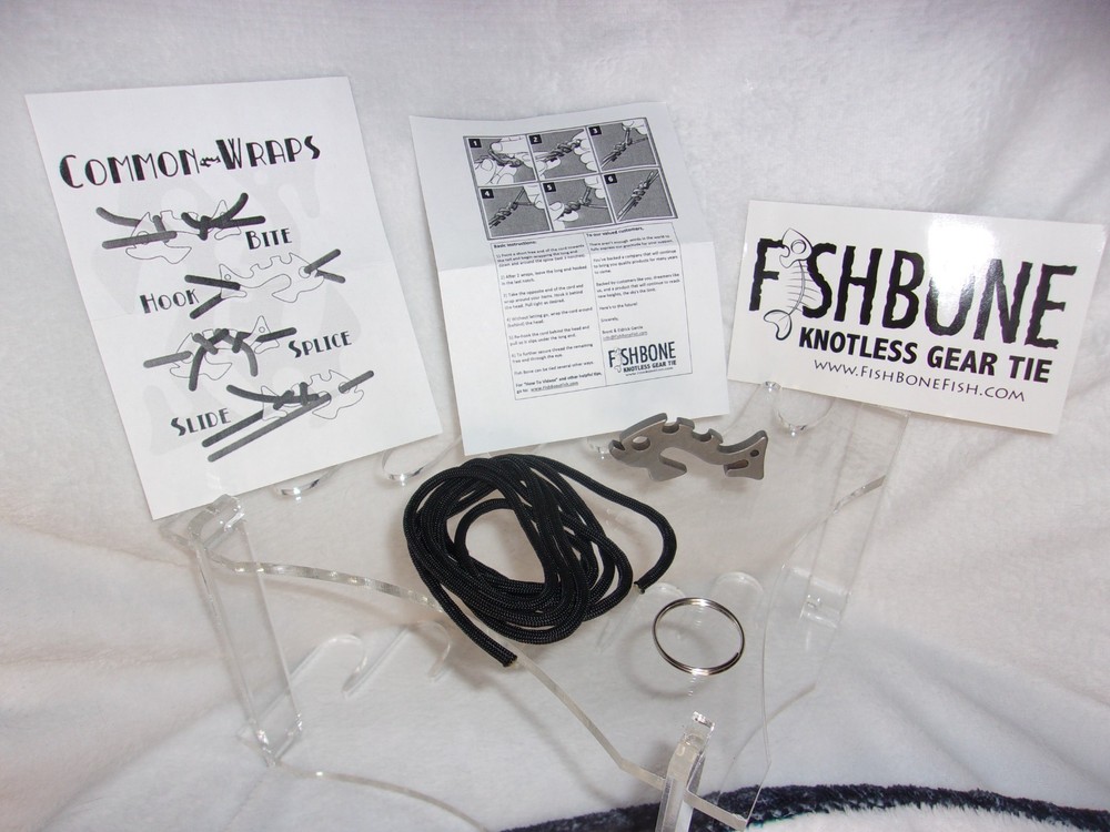 Fish Bone Knotless Rope Tie – Piranha – SEALED NEW IN PACKAGE black