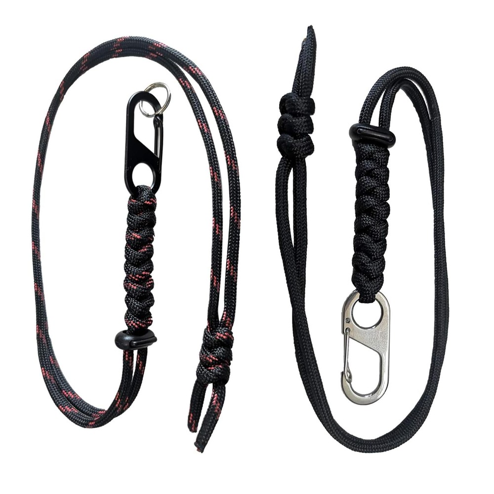 2Pcs Multi-Function Adjustable Paracord Lanyard Neck Strap Keychain Survival …