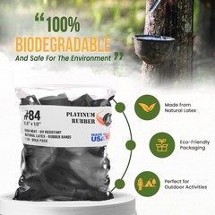 Black #84 Extra Wide Large Premium Outdoor Rubberbands, Made in USA,