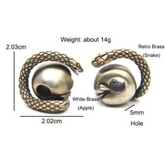 Retro Brass Desire Snake Female Genitalia Apple Figure EDC Outdoor Paracord Bead