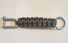 Oakley Gray Paracord Keychain Lanyard w/ Carabiner Metal Clip & Key Ring