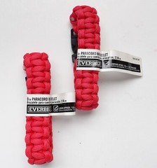 SET OF 2 Everbilt 9″ Paracord Emergency Survival Bracelets Solid Red NWT