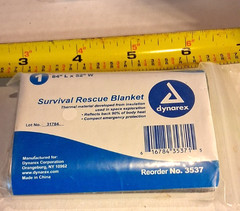 Dynarex Emergency Survival Rescue Blankets 3537, 84″ x 52″ – Lot of 4