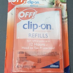 OFF! Clip-On Mosquito Repellent REFILLS 2pk – Keeps Mosquitoes Away 24 Hours NOS