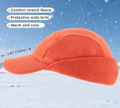 Connectyle Outdoor Fleece Cap with Earflap Warm Winter Hat One Size, Orange