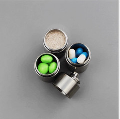 Titanium 3 Groups Storage Case Capsule Seal Container Keychain Outdoor EDC Tool