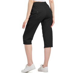 Women’s Cargo Capris Hiking Pants with 6 Pockets Lightweight Medium, Black2