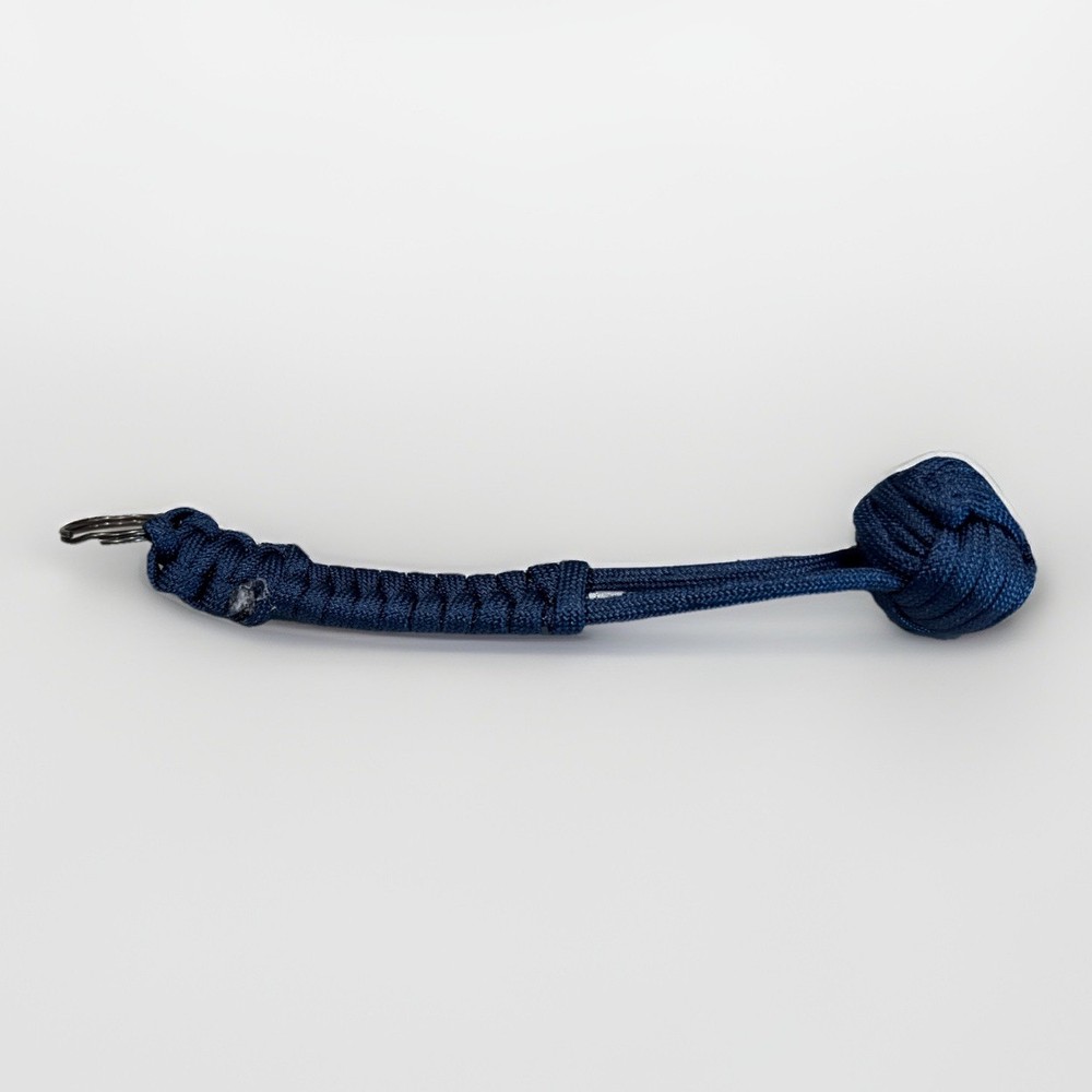 High Quality U.S.A. Light Navy Blue Monkey Fist Paracord Keychain