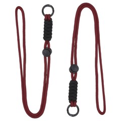 2 Pcs Paracord Lanyard Necklace, Lanyard with Split Ring, Dark Red & Black