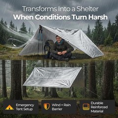 Emergency Mylar Thermal Space Blanket for Survival – Waterproof Safety Shelter