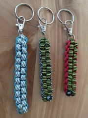Paracord Key Chains 3ea Lobster Clasp w/Keyrings Handmade Box Knot Style