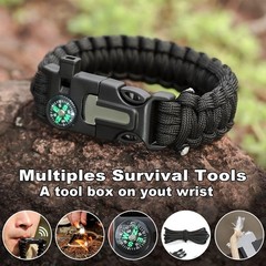 Bracelets,Survival Bracelets for Men Paracord Tactical 5-in-1 Camping Gear