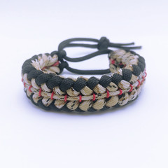 1 Pcs Paracord Bracelet with Black and Camo Color Cobra Weave Style 8 «-10»