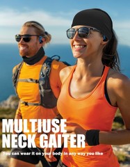 JHYWELL Cooling Neck Gaiter Face Mask, Black UV One Size, Pack