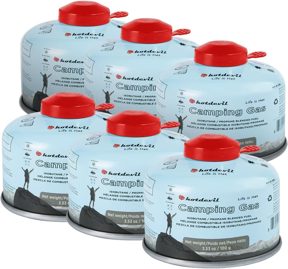 BlueFire Isobutane Fuel Canister 100g 3.53oz 6pk Camping Stove Blend
