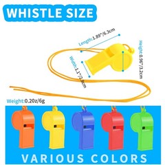 WSYUB Plastic Whistles, 24Pcs Sports Whistle Bulk with Lanyard | Loud Crisp Soun