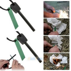 2x Survival Magnesium Flint Stone Fire Starter Emergency Lighter Kit For Camping