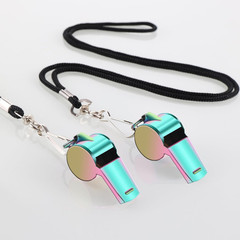 2Pack Coach Whistle with Lanyard Stainless Steel Metal Whistle Colorful Coach Wh