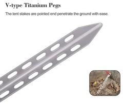 iBasingo 6pieces/Lot Ultralight Titanium Tent Pegs Outdoor Camping Tent Stake…