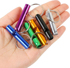 12 pcs Emergency Whistle with Key Chain Aluminum Extra Loud Safety Sur
