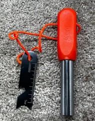 Sol Mag Striker Fire Starter Orange Flint Fire Starter Bottle Opener 93447
