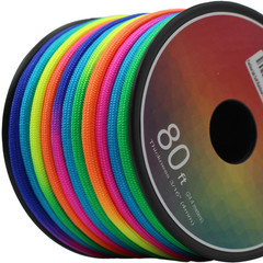Fashion Lab Soft Rainbow Cord 7 Strands 4 Mm 3/16 Nylon Paracord Dip-Dye Nylon