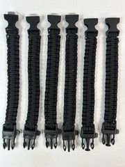 Lot Of 6 Military Grade Paracord Survival Bracelets 10″ Long – Whistle, Flint..