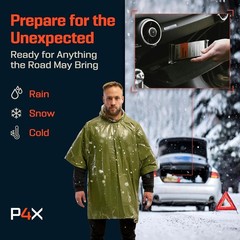 Poncho Térmico de Emergencia de Mylar con Capucha – Impermeable para Camping