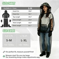 Mosquito Suit Mesh Anti Bug Jacket with Hood Mitts for Hunting Fishing Men Women