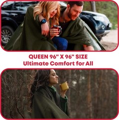 Military Wool Blanket 95% Wool Washable Perfect Outdoors Picnics Travel Car &
