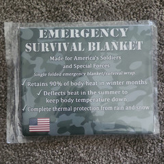 Reflective Silver Mylar Emergency Blanket Waterproof Windproof 1 Pack