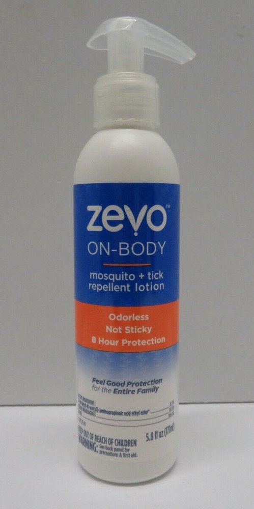 Zevo On-Body Mosquito & Tick Repellent Lotion ~ Odorless 5.8oz Pump Bottle